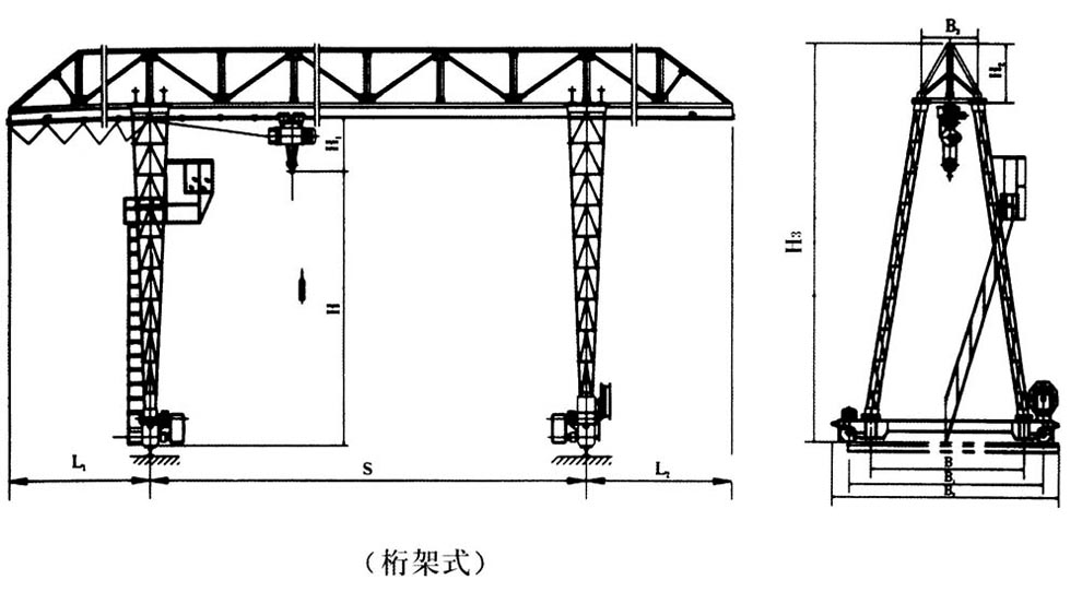 Mh type truss electric hoist gantry crane